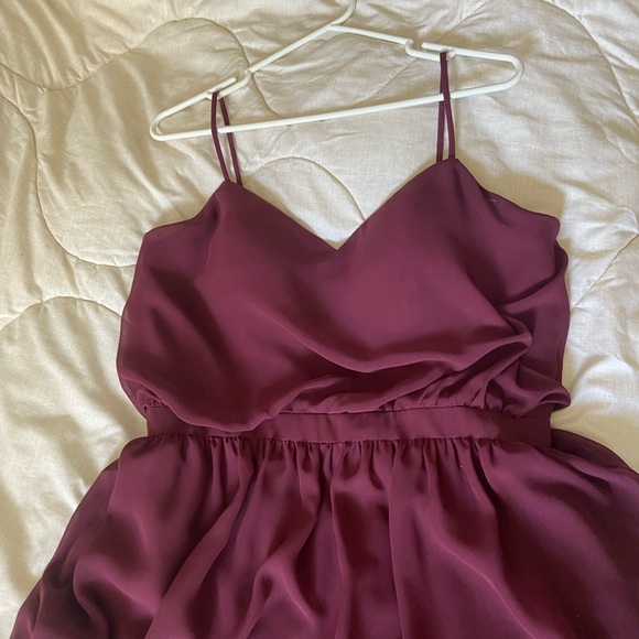 Women’s burgundy long sleeveless dress - Picture 4 of 6